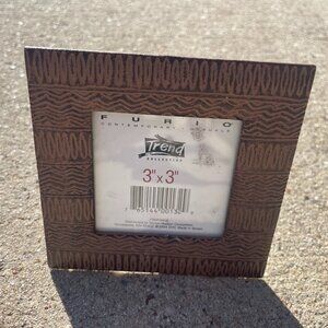 Furio Mini Metal Brown Aztec Photo Frame 3" x 3"!